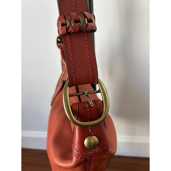 Y2K COACH Legacy Leather Bleecker Bucket Shoulder Bag Red Burnished 11422 Read! - Picture 7 of 16